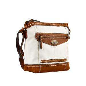 🍓b.o.c. Peargrove Crossbody Bag White & Brown NWOT Born of Concept Purse